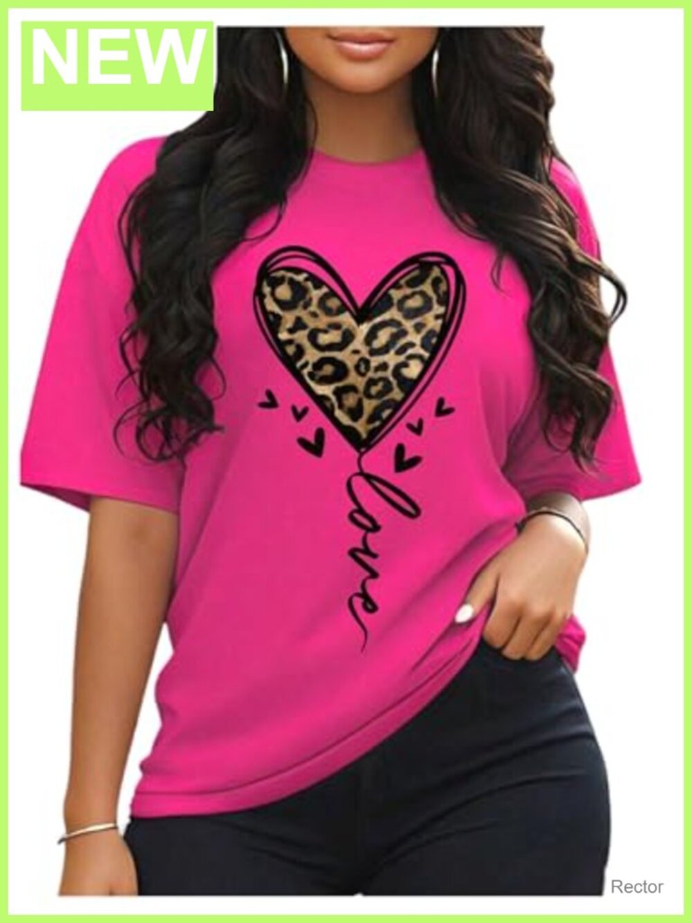 Plus Size Leopard Print Short Sleeve Tee Crew Neck Casual T-Shirt
